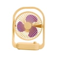 thumbnail image 1 of Hvmvliv Desk Fan Outdoor Small Fan 360 Degree Rotation Tabletop Fan with 3 Speed Regulation Coolings and Long-Lasting Desktop Fan for Camping Yellow, 1 of 7