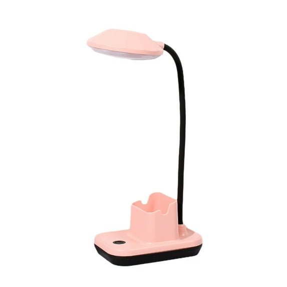 Hvmvliv Desk Lamp 3-Modes Eye Protection Desk Lamp Learning Usb Charging with Pen Holders Eye Protection Desk Lamp Rechargeable Dormitory Bedside Reading Lamp(Pink)