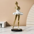 thumbnail image 1 of Clearance Desktop Ornament under $10,Deyuer Ballet Girl Statue Exquisite Creative Elegant Synthetic Resin Desktop Ornament Modern Ballet Sculptures Home Decor, 1 of 4