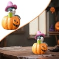 thumbnail image 1 of Clearance Desktop Ornament under $10,Halloween On Pumpkin Figurines Halloween Decorations Indoor Resin Cat With Witch Hat Home Decor Statue For Home Table Room, 1 of 9