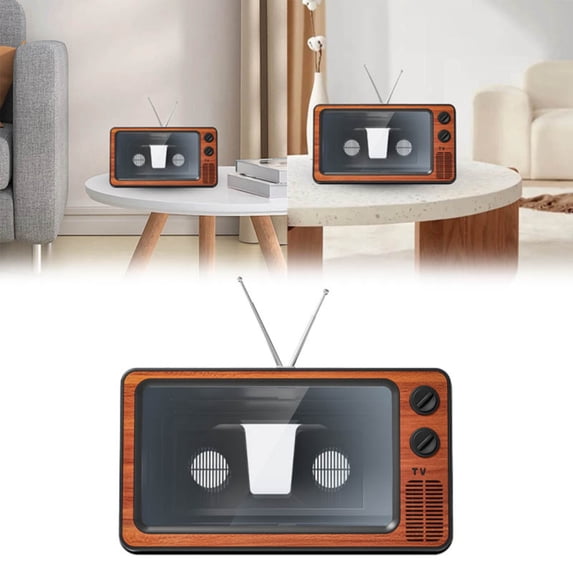 Clearance Desktop Ornament under $10,Retro TV 3D Screen Magnifier TV Desktop TV Mobile Screen Magnifier Retro Creative Mobile Phone Stand Home Projector