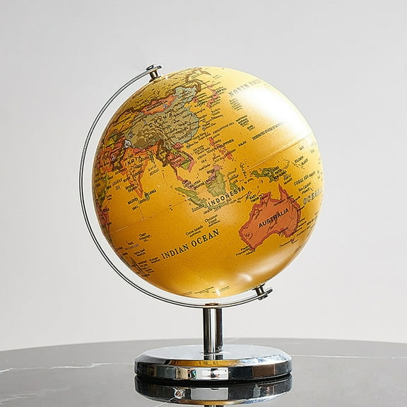 Clearance Desktop Ornament under $15,World Globe Desktop Geographic Globe 360°Rotating Earth Geography Globe Vintage Antique Globe Kids Gift Educational World Globe