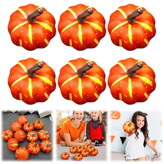 Clearance Desktop Ornament under $5,6/12 Pcs Artificial Pumpkins Fall Decorations Small Pumpkin For Autumn Halloween Thanksgiving Faux Pumpkins Home Table Decor