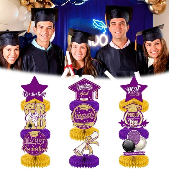 Clearance Desktop Ornament under $5,9Pcs Prom Night Honeycomb Centerpieces Prom 2025 Table Decorations Congrats Class Of 2025 Graduation Decorations For High School College Graduation Celebrati