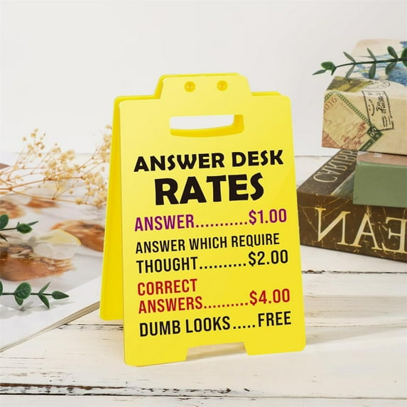 Clearance Desktop Ornament under $5,Funny Gifts Answer Desk Funny Desk Sign Fun Gift For Coworker Teammate Employee Desk Sign Cubicle Decor For Birthday Christmas White Elephant