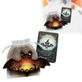 thumbnail image 1 of Clearance Desktop Ornament under $5,Halloween Pocket Cards 2D Acrylic Pocket Hug Card With Bag Crow Bat Grim Design Inspirational For Friends Family Halloween, 1 of 9