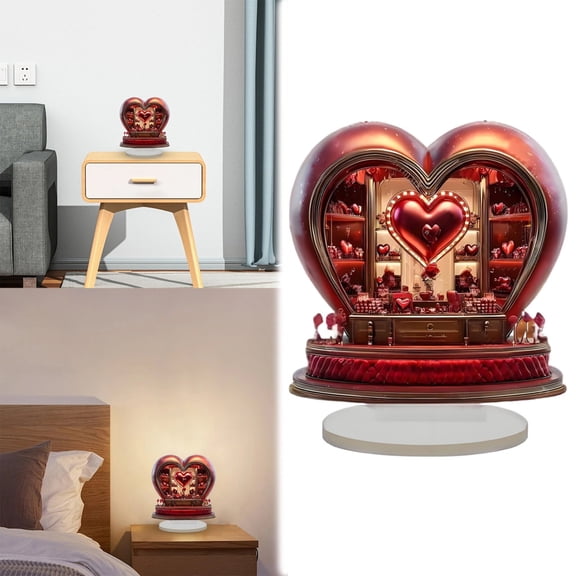 Clearance Desktop Ornament under $5,Valentines Day Decorations Red Love Heart 2D Flat Table Decorations Home Decor Valentines Day Gifts Mothers Day Gifts Anniversary Wedding Decor