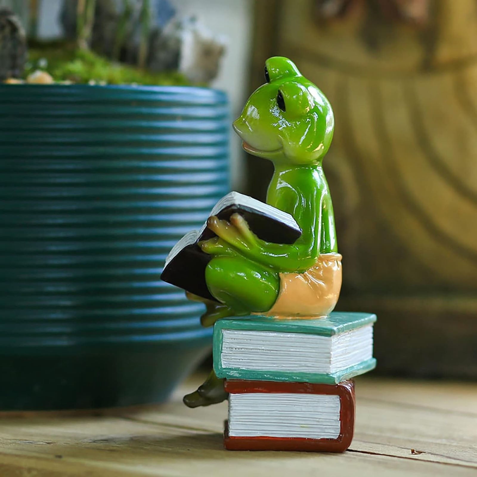 Clearance! Desktop Ornament Cute Funny Green Frog Figurine Home Desk ...