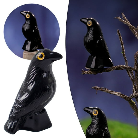 Clearance Desktop Ornament under $1,Resin Black Figurines Realistic Gothic Miniature Decor For Halloween Displays Garden & DIY Crafts