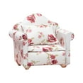 thumbnail image 1 of Clearance Desktop Ornament under $10,1:12 Dollhouse Dollhouse Mini Furniture Living Room Scene Model Small Floral Fabric Double Sofa, 1 of 5