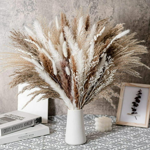 Clearance Desktop Ornament under $10,Small Dried Flower Bouquet Small Whisk Small Pampas Grass Dried Flowers Rabbittail