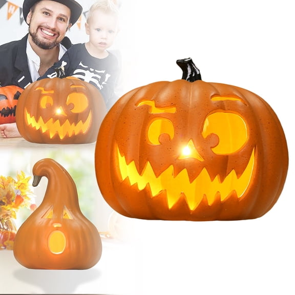 Clearance Desktop Ornament under $20,Halloween Light Up Pumpkin Indoor Outdoor Jack O Decoration For Halloween Home Décor
