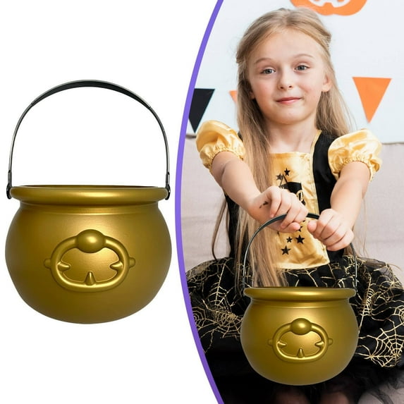 Clearance Desktop Ornament under $5,8 Inch Plastic Cauldron Kettle For St. Day And Halloween Large Bucket For Table Decorations Centerpieces