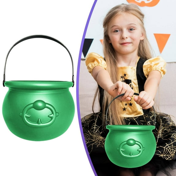 Clearance Desktop Ornament under $5,8 Inch Plastic Cauldron Kettle For St. Day And Halloween Large Bucket For Table Decorations Centerpieces