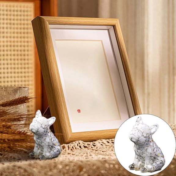 Clearance Desktop Ornament under $5,Dog Statue Resin Gravel Home Decoration Natural Crushed Stone Drip Glue Large Ornament
