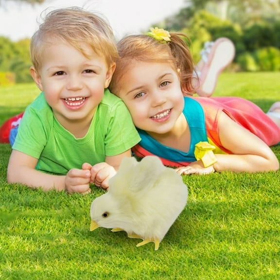 Clearance Desktop Ornament under $5,Realistic Plush Little Chick Figurine Lifelike Furry Animal Toy Chicken Sound Photography Props Chicken Decor