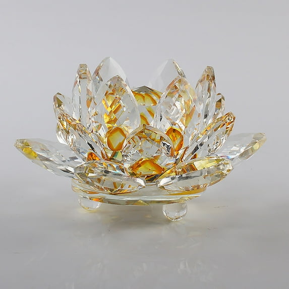 Clearance Desktop Ornament under $5,Sapphire Flower Feng Shui Home Decor With Box Artificial Quartz Flower Figurine Wedding Decor Souvenir