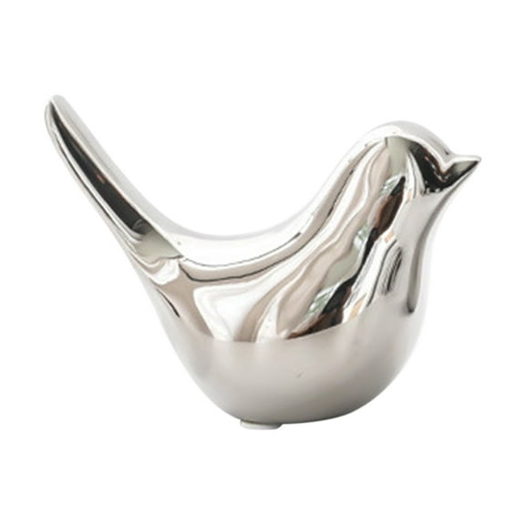 Clearance Desktop Ornament under $5,Silver Plated Ceramic Bird Decorative Ornaments Bookcase TV Cabinet Creative Decorations