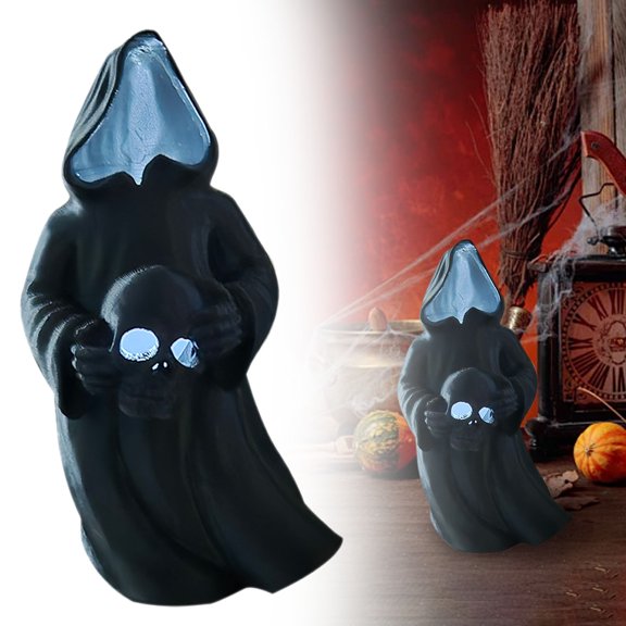 Clearance Desktop Ornament under $5,Skeleton Nightlight Creative 3D Printing Halloween Candlestick Ornament