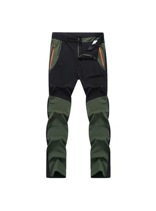 XFLWAM Mens Hiking Pants Quick Dry Lightweight Fishing Pants Convertible  Zip Off Cargo Work Pants Trousers Khaki L