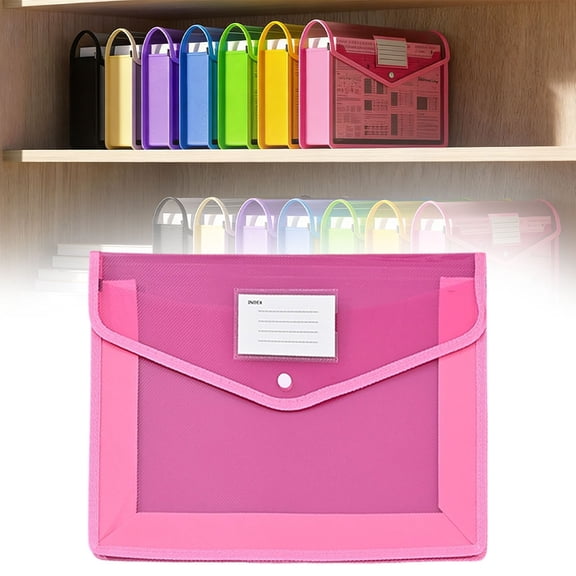 Clearance! Diagonal Transparent A4 Horizontal Three-Dimensional Document Bag In Pink Document Bags Accordion File Organizer