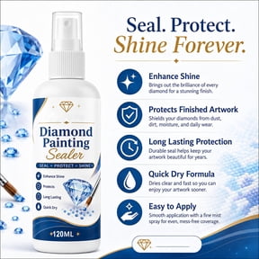 Clearance Diamond Art Sealer Spray Spray Sealer For Crafts, Upgraded Fine Mist Fixative Spray for DIY Creator, Streak Free Even Coverage Glossy Coating for Diamond Color Saturation