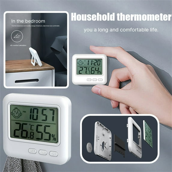 Clearance Digital Hygrometer Indoor Humidity Temperature Time With LCD