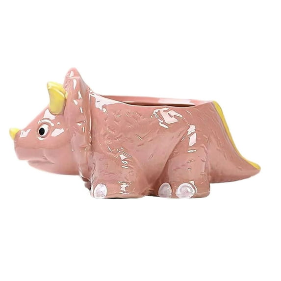 Clearance Dinosaur Ceramic Succulent Planter Desktop Flower Pot Window Cartoon Animal 5 Inch Indoor Outdoor Tabletop Bonsai Cactus Flower Pot Vase Holder Decorative Orga