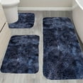 thumbnail image 1 of Djunllk Bathroom Rugs Sets 3 Piece - Memory Foam Microfiber Super Soft Bathroom Mat with Non-Slip Backing, Tie-Dyed Process Water Absorption Machine Washable Bath Mat, Dark Blue, 1 of 7