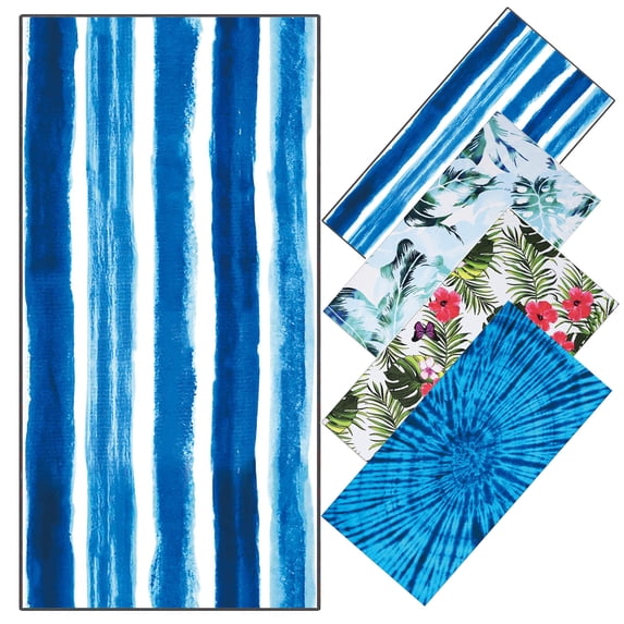Djunllk Beach Towel - Microfiber Water Absorbing Fast-Drying Towel Shawl, Sandproof Beach Blanket Lightweight Multifunctional Pool Towels for All Season, 29" X 59"