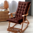 thumbnail image 1 of Djunllk Brown Rocking Chair Cushions Premium Outdoor Chair Cushions for Metal Rocker Fast Recovery High Back with Non Slip Ties, 15.7" x 43.3", 1 of 7