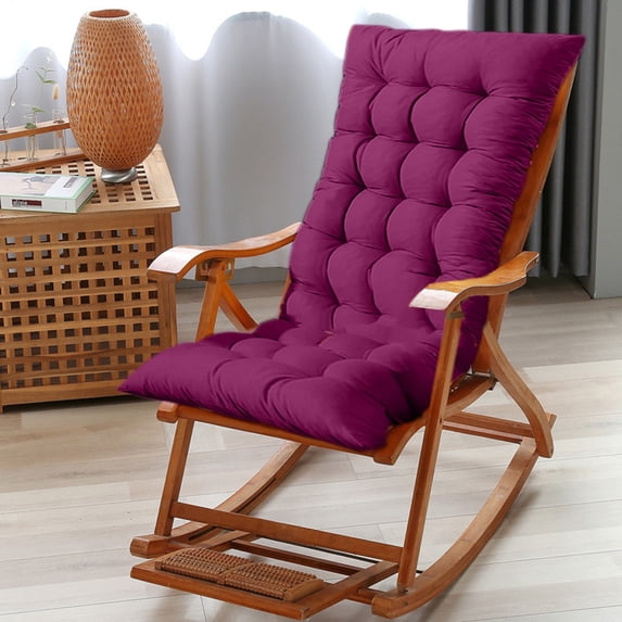 Djunllk Purple Rocking Chair Cushions Premium Outdoor Chair Cushions for Metal Rocker Fast Recovery High Back with Non Slip Ties, 15.7" x 43.3"