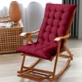 thumbnail image 1 of Djunllk Red Rocking Chair Cushions Premium Outdoor Chair Cushions for Metal Rocker Fast Recovery High Back with Non Slip Ties, 15.7" x 43.3", 1 of 7