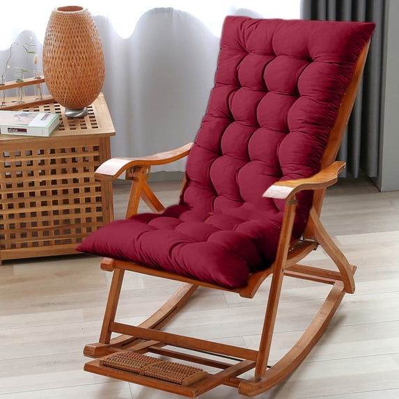 Djunllk Red Rocking Chair Cushions Premium Outdoor Chair Cushions for Metal Rocker Fast Recovery High Back with Non Slip Ties, 15.7" x 43.3"