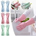 thumbnail image 1 of Djunllk Cleaning Gloves - Waterproof Flexible Reusable Non-Slip Rubber Gloves, Colorful Long-lasting Household Kitchen Gloves for Washing Dishes Cleaning Tasks, 1 of 9