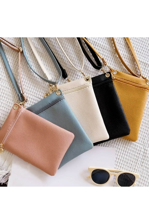 Crossbody Bags for Women - Super Lightweight Cute Candy Colours Small Sling Bag, Mini Bag for Mobile Phone Card Bag Key Pocket Lipstick Bag Makeup Bag, 4.9 X 7.4 Inch, Black