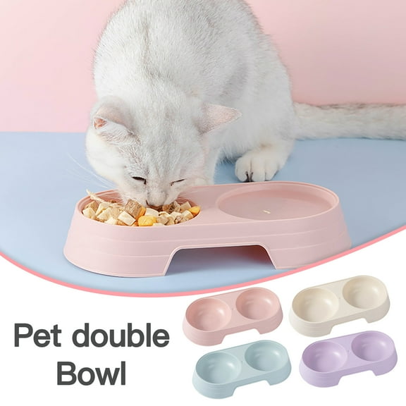 Djunllk Dog Bowls - Plastic Concise Candy Color Dog Food Bowl, Cat Bowls for Indoor Cats, Dog Water Bowl for Feeding Small Medium Large Dogs Cats Puppies, Pink