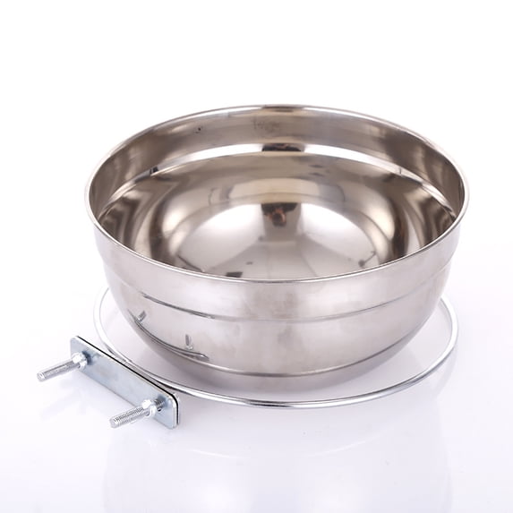 Djunllk Dog Bowls - Stainless Steel Bowls Cage Hanging Fixed, Dishwasher Safe, Lightweight Dog Food Bowl for Feeding Small Medium Large Dogs Cats Puppies, Natural