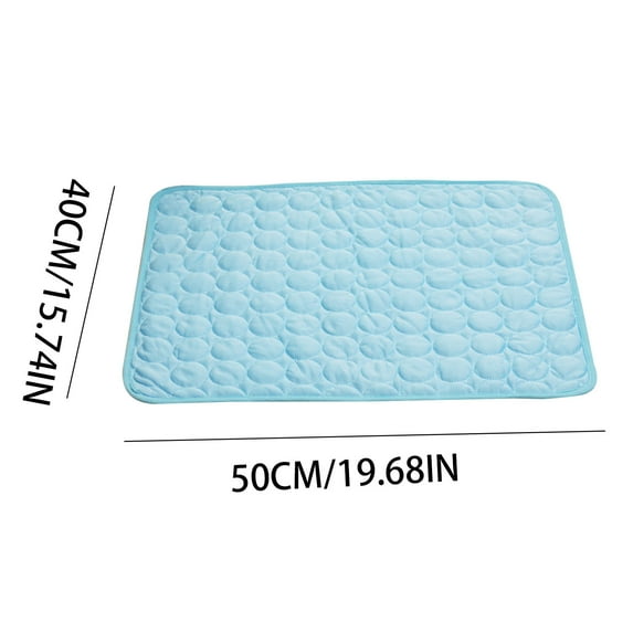 Djunllk Dog Mat - Ice Silk Cool Rugs for Summer, Breathable Self-Cool Pet Bed, Machine Washable Soft Cushion for Indoor Or Outdoor, Dog Bed for Sofa, Car Seat, Floor Couches,Blue