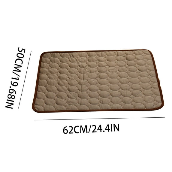 Djunllk Dog Mat - Ice Silk Cool Rugs for Summer, Breathable Self-Cool Pet Bed, Machine Washable Soft Cushion for Indoor Or Outdoor, Dog Bed for Sofa, Car Seat, Floor Couches,Brown
