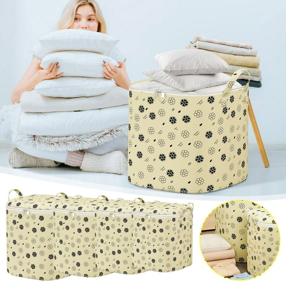 Djunllk Extra Large Storage Bags - Thickened Double Zipper Storage Bins, Clothes Storage with Lids Reinforced Handles, Storage and Organization for Home Bedroom, 210L