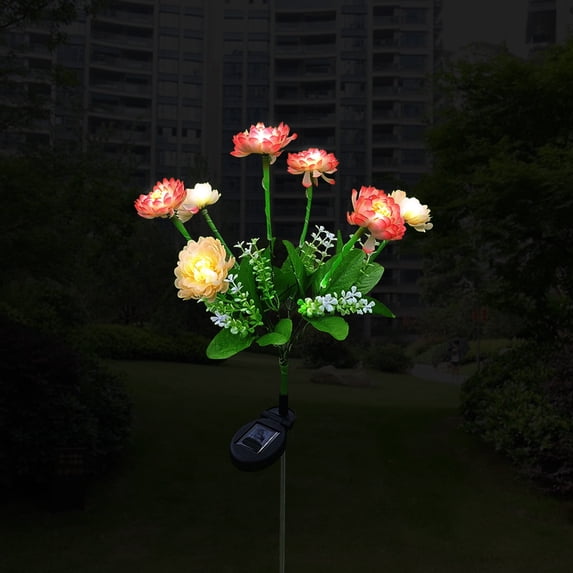 Djunllk Solar Lights Outdoor, Solar Flowers Lights Outdoor Garden Waterproof Hydrangea Auto On/Off Lighting Beautiful Patio Decor Gifts for Women