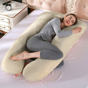 Clearance! Djunllk Pregnancy Pillow Covers - Soft Non-Allergenic Super Breathable U-Shape Body Pillow Case, Washable Removable Cooling Pillow Cover for Maternity Pillow