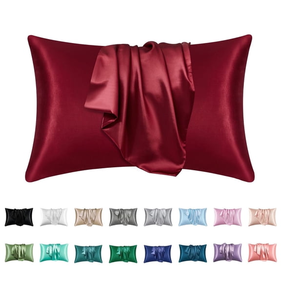 Djunllk 2Pcs Silk Pillow Cases - Satin Pillowcase Extremely Soft Breathable, Silk Pillowcase for Sleeping, 20" x 30"