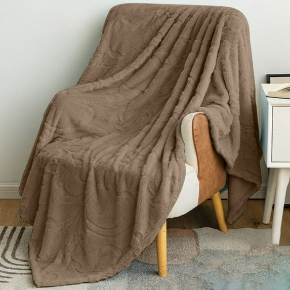 Djunllk Throw Blanket - Coffee Microfiber Soft Blanket Ultimate Cozy, Lightweight Blanket All Season Use, 27.5" x 39.3"
