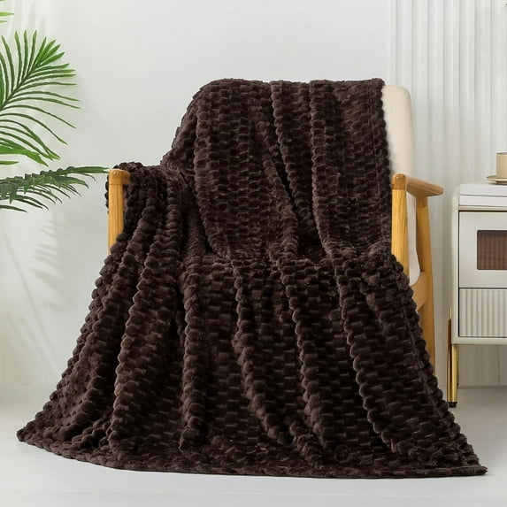 Djunllk Throw Blanket for Couch - Black Super Cozy Soft Blanket, Fluffy Throw Blanket All Year Round Home Decor Fuzzy Warm Gifts for Women 39.3" x 59.0"