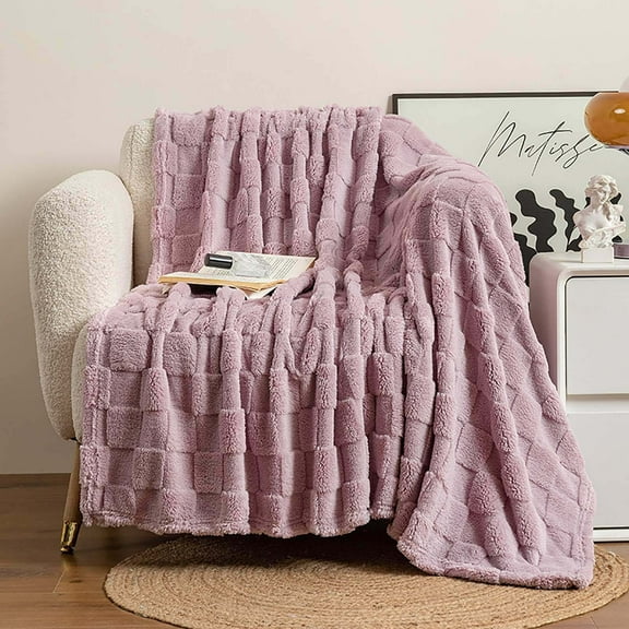 Djunllk Throw Blanket for Couch - Purple Ultimate Cozy Microfiber Soft Blanket, Fluffy Breathable Lightweight Throw Blanket All Year Round, 27.5" x 39.3"