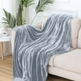 thumbnail image 1 of Djunllk Throw Blanket - Gray Microfiber Ultimate Cozy Soft Blanket, Breathable Fluffy Blanket All Season Use, 27.5" x 39.3", 1 of 8