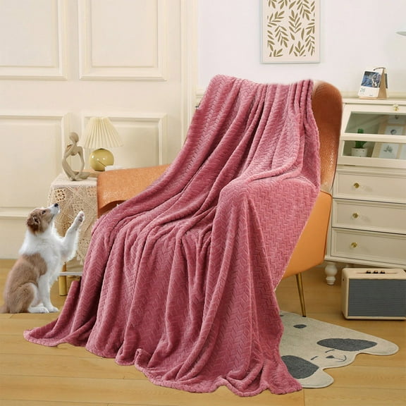 Djunllk Throw Blanket - Red Microfiber Ultimate Cozy Soft Blanket, Breathable Fluffy Blanket All Season Use, 39.3" x 59.0"