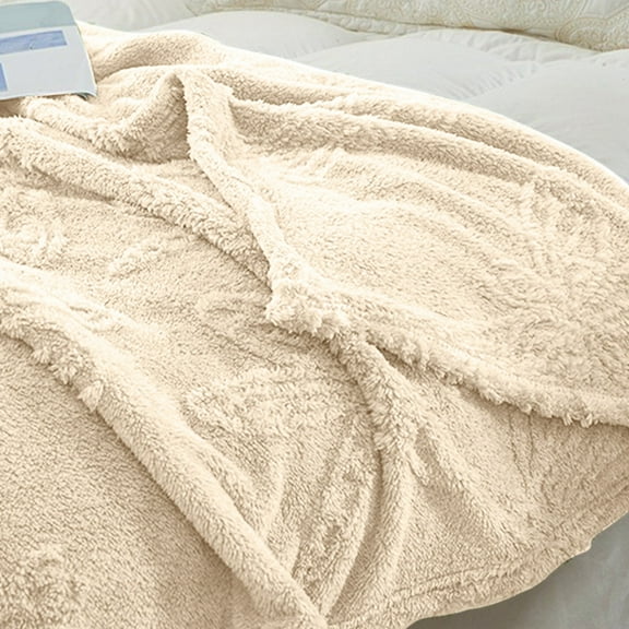 Djunllk Throw Blanket - White Microfiber Ultimate Cozy Soft Blanket, Breathable Fluffy Blanket All Season Use, 59.0" x 78.7"